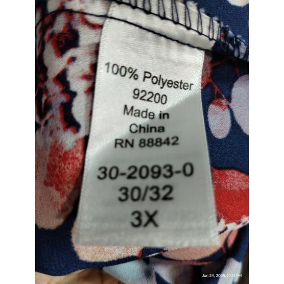 Women Within Size 3X Floral Flowy Boho Loose Colorful Beachy Resort Button Tank - Picture 6 of 8